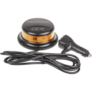 OEX - Slimline LED Amber Beacon Magnetic Mount 12 OR 24 Volt 112mm Dia