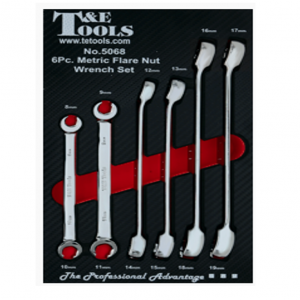 6Pc. Metric Flare Nut Wrench Set 8-19mm in EVA form
