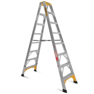 Gorilla 8-Step 2.4m 150kg Aluminium Double Sided Industrial Ladder (SM008-I)